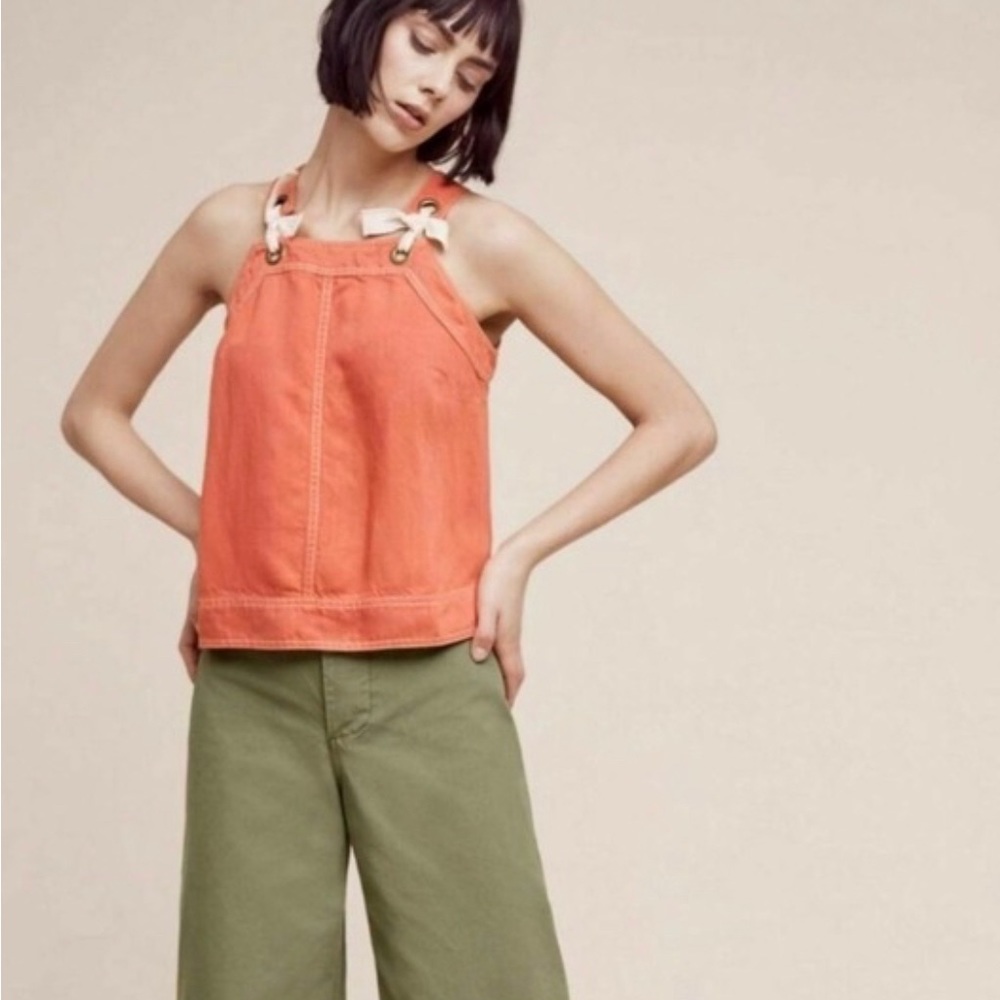 Anthropolgie Maeve Orange Sleeveless Top 4